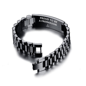 Past Master Blue Lodge California Regulation Bracelet - Stainless Steel - Bricks Masons