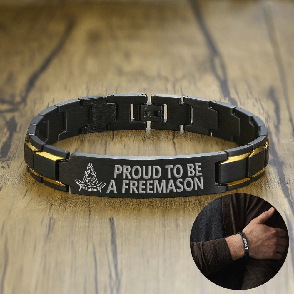 Past Master Blue Lodge California Regulation Bracelet - Stainless Steel - Bricks Masons