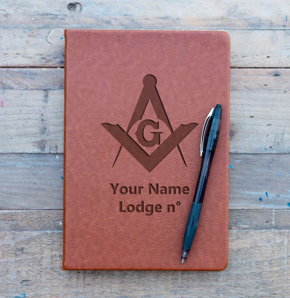 Master Mason Blue Lodge Journal - Brown Faux Leather - Bricks Masons