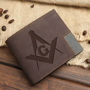 Master Mason Blue Lodge Wallet - Leather Various Colors - Bricks Masons