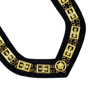 32nd Degree Scottish Rite Chain Collar - Wings Down Gold - Bricks Masons
