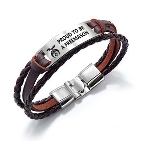 Shriners Bracelet - Black & Brown - Bricks Masons