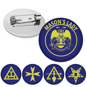32nd Degree Scottish Rite Brooch - Wings Down Mason's Lady - Bricks Masons