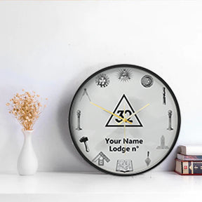 32nd Degree Scottish Rite Clock - Frame with LED - Bricks Masons