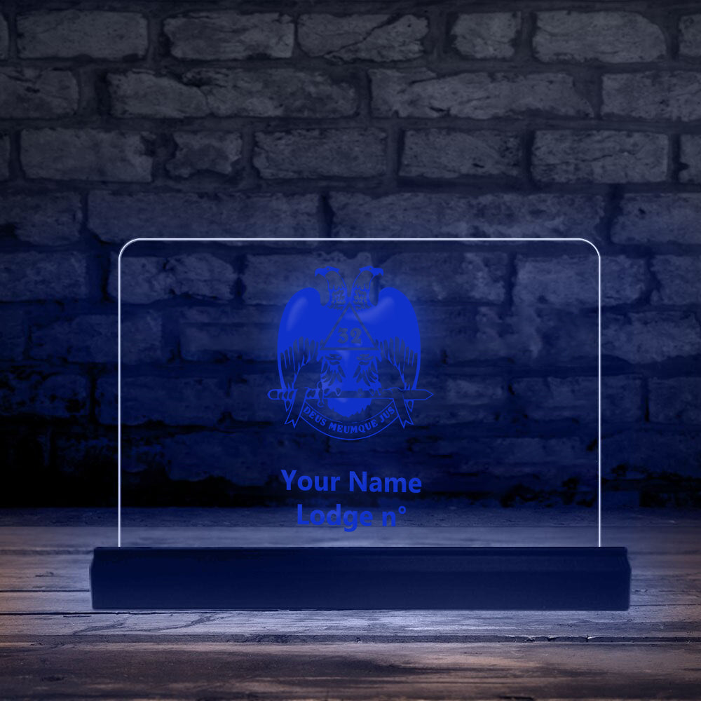 32nd Degree Scottish Rite LED Sign - Wings Down 3D Glowing light - Bricks Masons