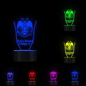 32nd Degree Scottish Rite LED Sign - Wings Down Various Colors - Bricks Masons