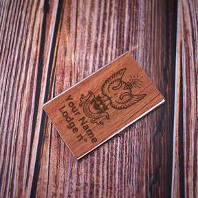 33rd Degree Scottish Rite Business Card Holder - Wings Up RFID Protection - Bricks Masons