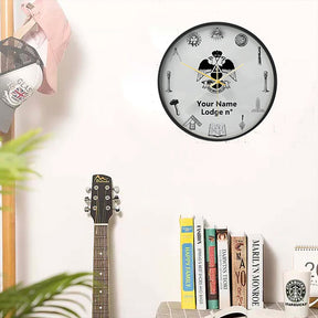 33rd Degree Scottish Rite Clock - Wings Down Frame with LED - Bricks Masons