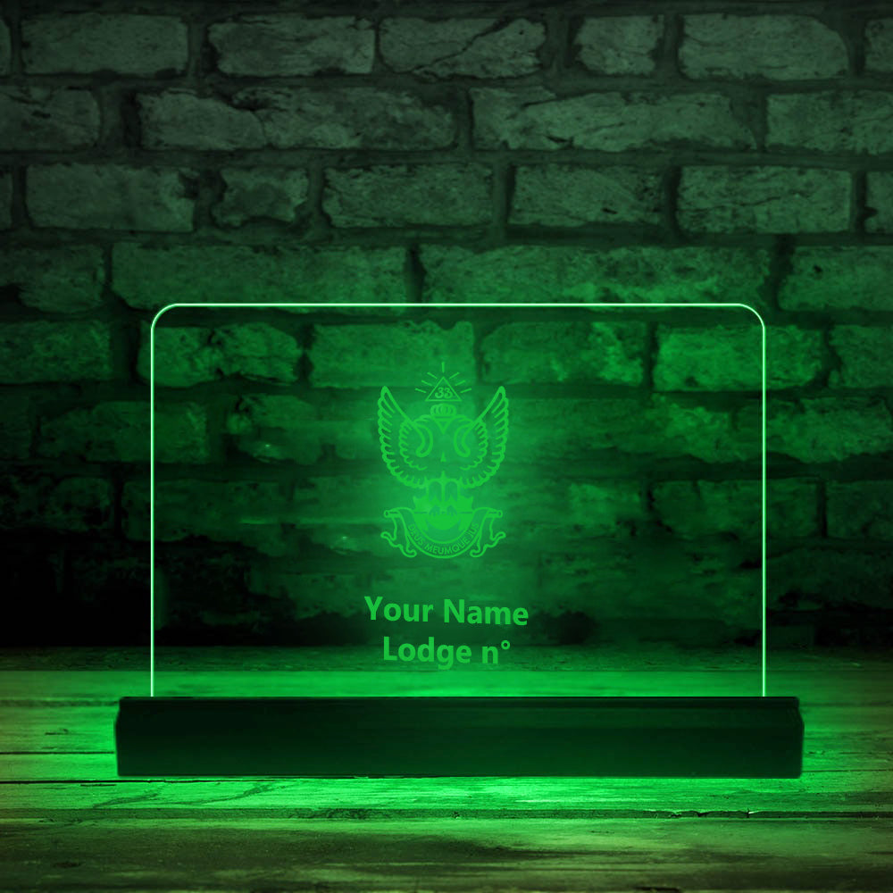 33rd Degree Scottish Rite LED Sign - Wings Up 3D Glowing light - Bricks Masons