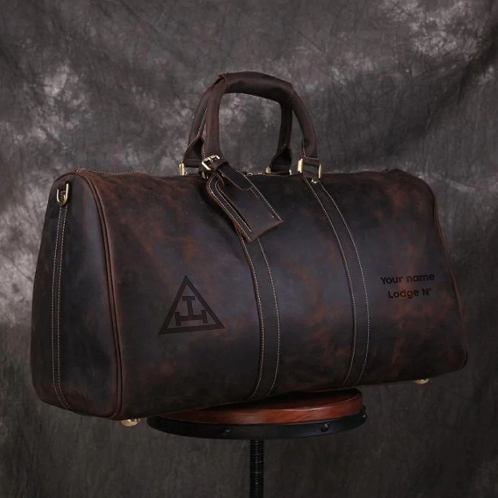 Royal Arch Chapter Travel Bag - Genuine Vintage Leather - Bricks Masons