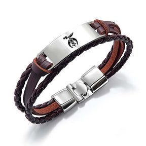 Shriners Bracelet - Black & Brown - Bricks Masons