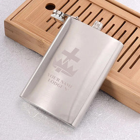 Knights Templar Commandery Flask - 1oz to 18oz - Bricks Masons