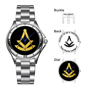 Past Master Blue Lodge Wristwatch - Stainless Steel - Bricks Masons