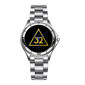 32nd Degree Scottish Rite Wristwatch - Stainless Steel - Bricks Masons