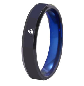 Royal Arch Chapter Ring - Black With Blue Tungsten - Bricks Masons