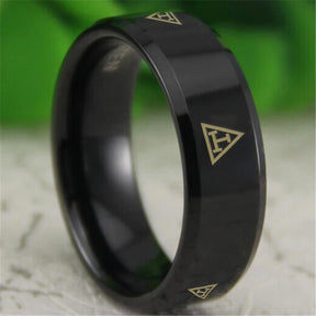 Royal Arch Chapter Ring - Reverse Comfort Fit Tungsten - Bricks Masons