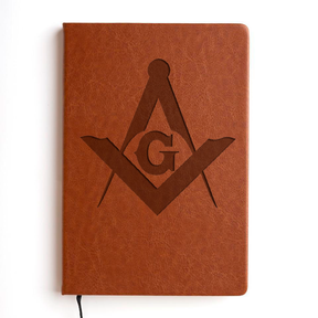 Master Mason Blue Lodge Journal - Brown Faux Leather - Bricks Masons