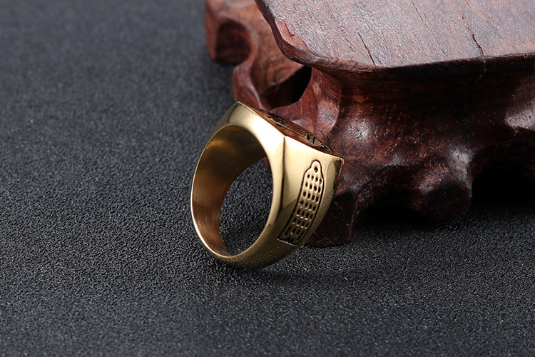 Past Master Blue Lodge Ring - Gold 
Titanium Steel - Bricks Masons