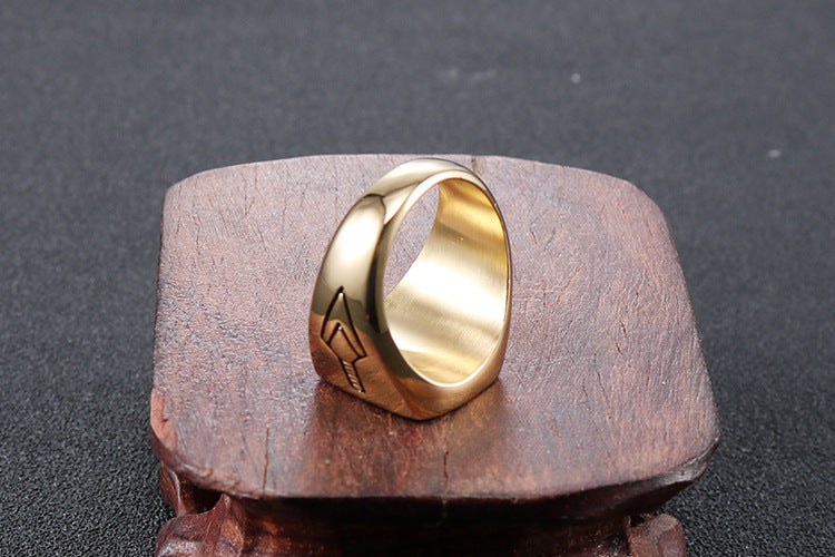 Past Master Blue Lodge Ring - Gold 
Titanium Steel - Bricks Masons