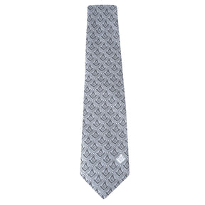 Master Mason Blue Lodge Necktie - Gray Square & Compass G Emblem - Bricks Masons