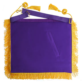 Past Thrice Illustrious Master Royal & Select Masters English Regulation Apron - Purple With Gold Fringe - Bricks Masons