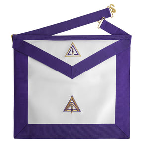 Royal & Select Masters English Regulation Apron - White & Purple Various Materials - Bricks Masons