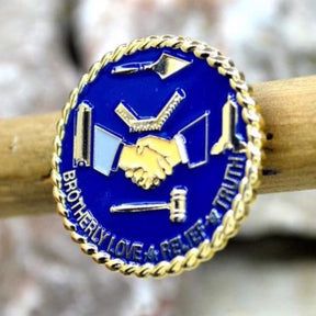 Masonic Lapel Pin - Brotherly Love Relief Truth - Bricks Masons