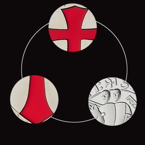 Knights Templar Commandery Coin -  Silver With Red Cross - Bricks Masons