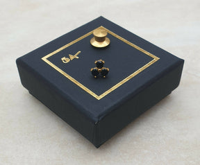 Masonic Lapel Pin - Three Dots Black Stones - Bricks Masons