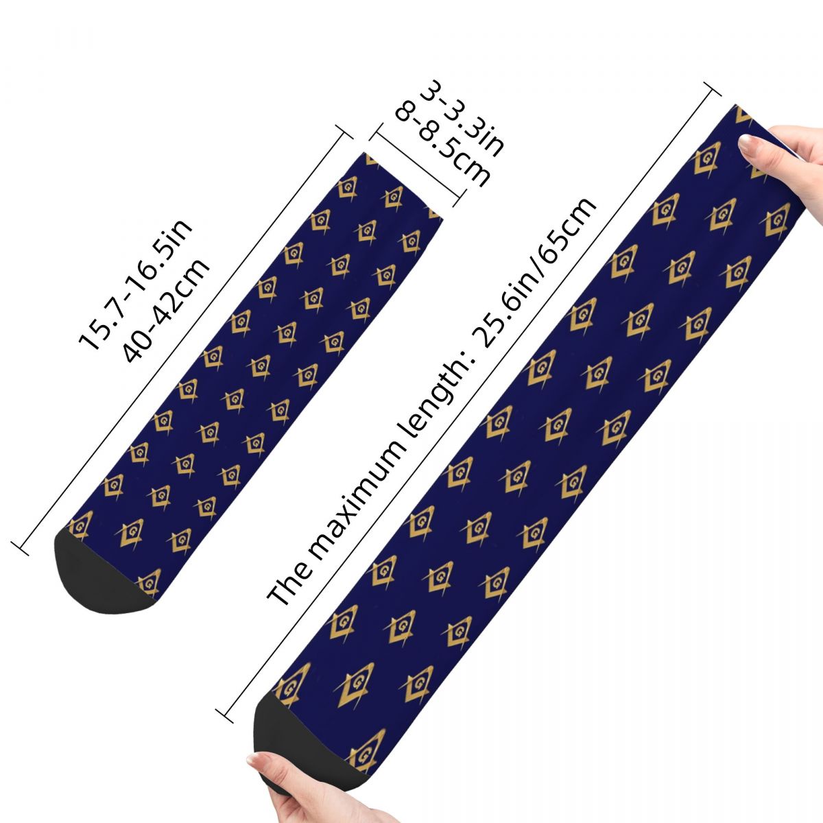 Master Mason Blue Lodge Sock - Gold & Blue - Bricks Masons