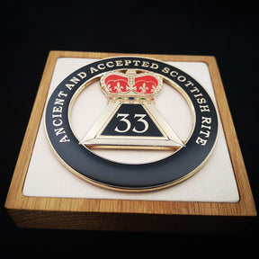 33rd Degree Scottish Rite Car Emblem - Ancient And Accepted Medallion - Bricks Masons