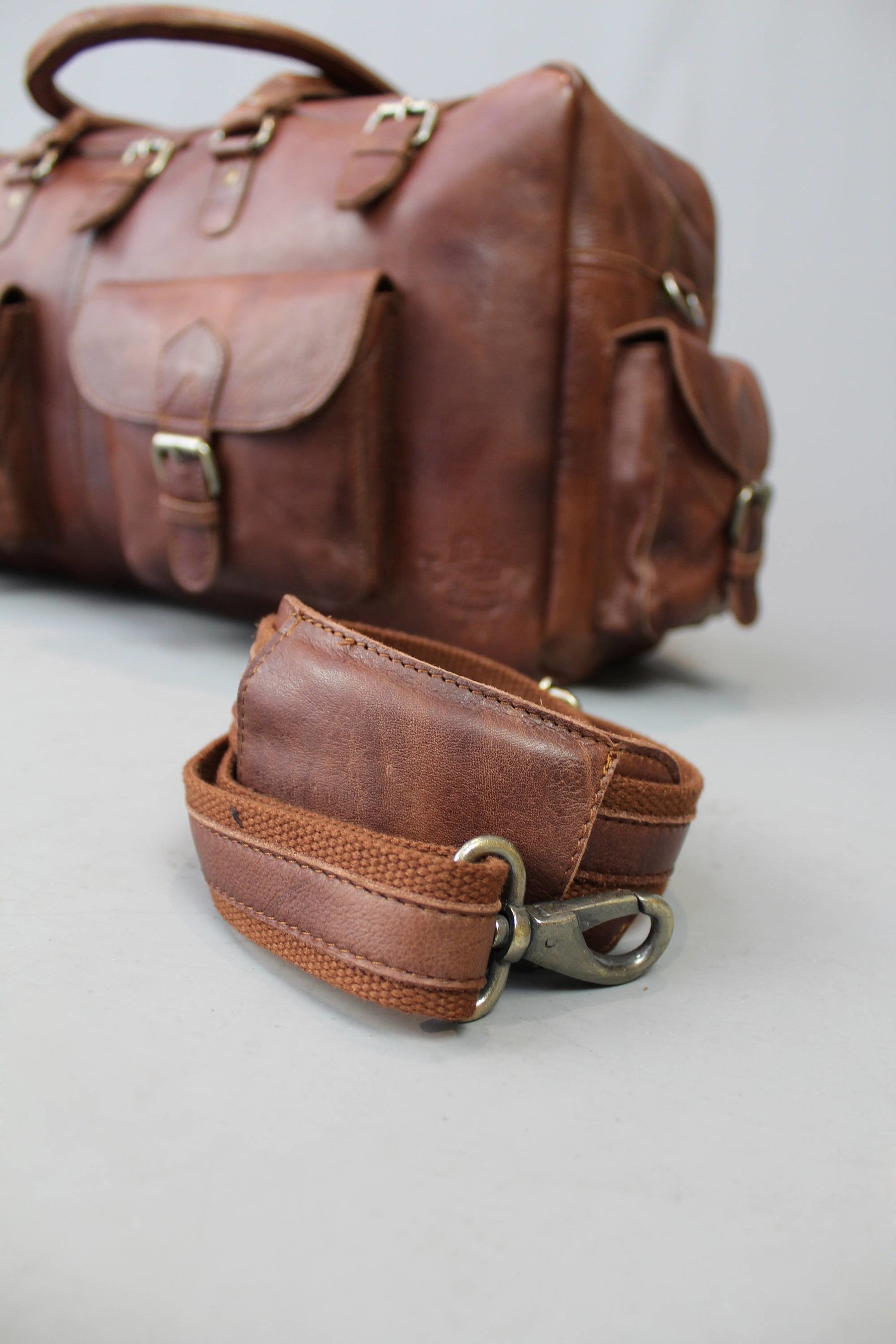 32nd Degree Scottish Rite Travel Bag - Conker Brown Leather - Bricks Masons