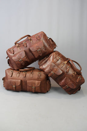 Shriners Travel Bag - Conker Brown Leather - Bricks Masons