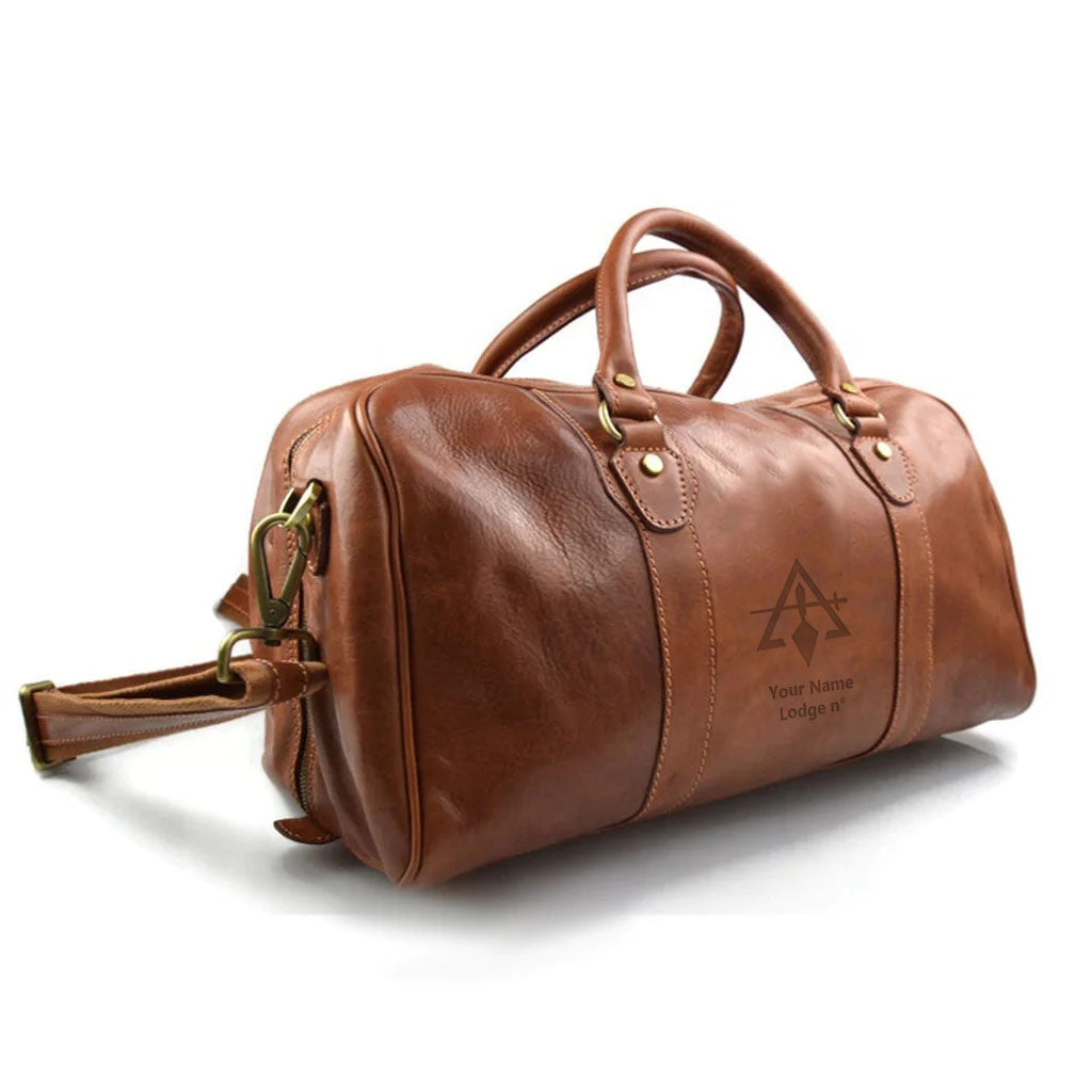 Council Travel Bag - Genuine Matte Brown Leather - Bricks Masons