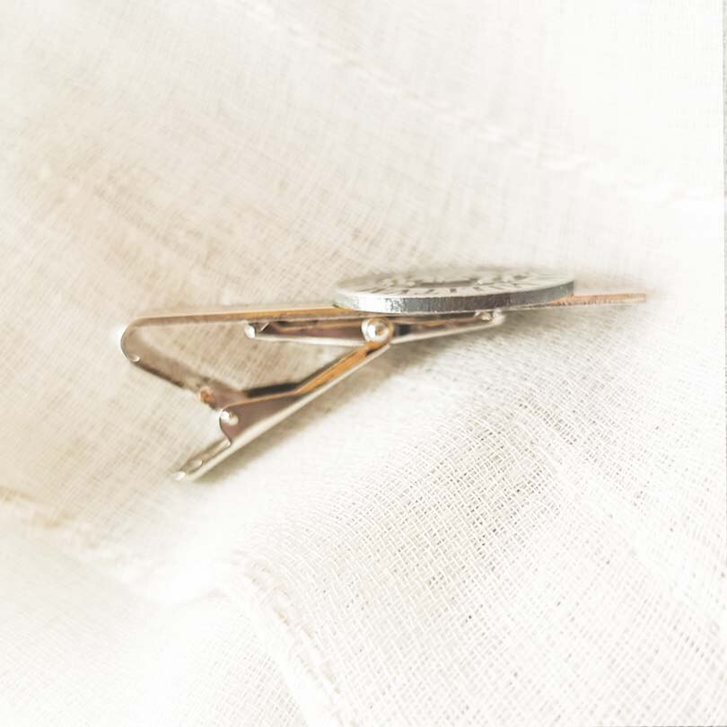 Knights Templar Tie Clip - Silver Armor Shield - Bricks Masons