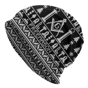 Master Mason Blue Lodge Beanie - Christmas Black & White