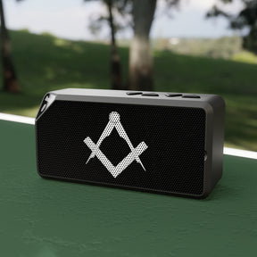 Master Mason Blue Lodge Bluetooth Speaker - Black with Square & Compass - Bricks Masons
