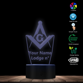 Master Mason Blue Lodge LED Sign - Various Colors - Bricks Masons