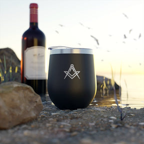 Master Mason Blue Lodge Vacuum Cup - Square & Compass 12oz - Bricks Masons