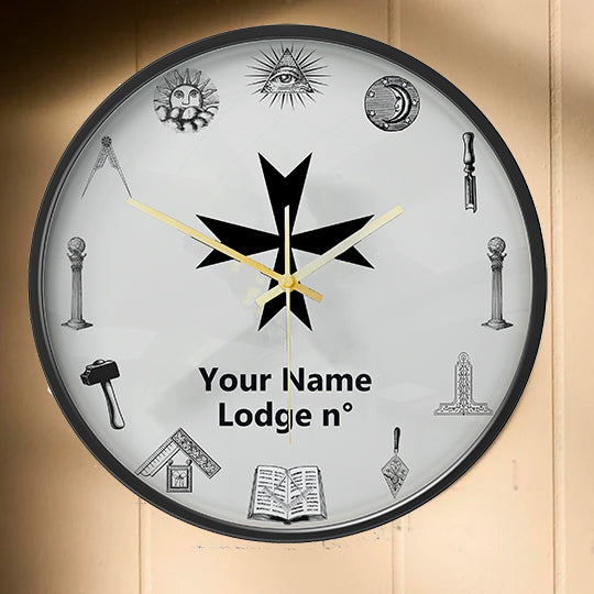 Order Of Malta Commandery Clock - Frame with LED - Bricks Masons