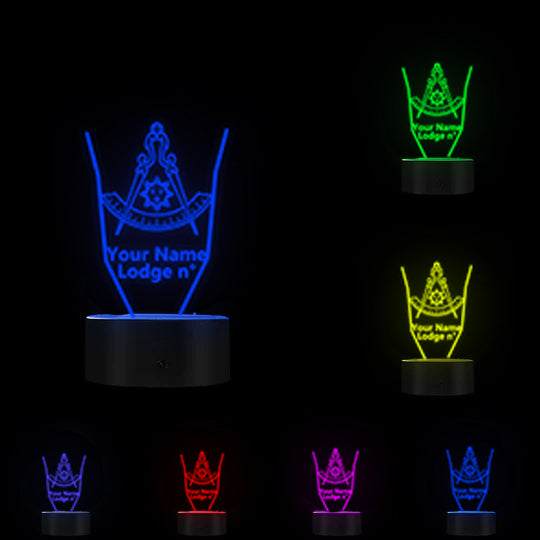 Past Master Blue Lodge California Regulation LED Sign - Various Colors - Bricks Masons