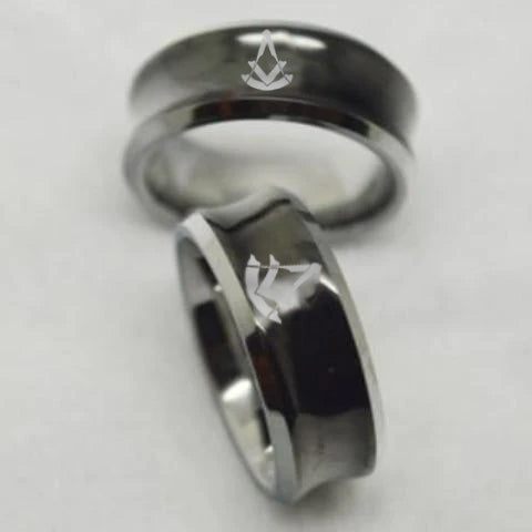 Past Master Blue Lodge Ring - Black Concave Tungsten - Bricks Masons