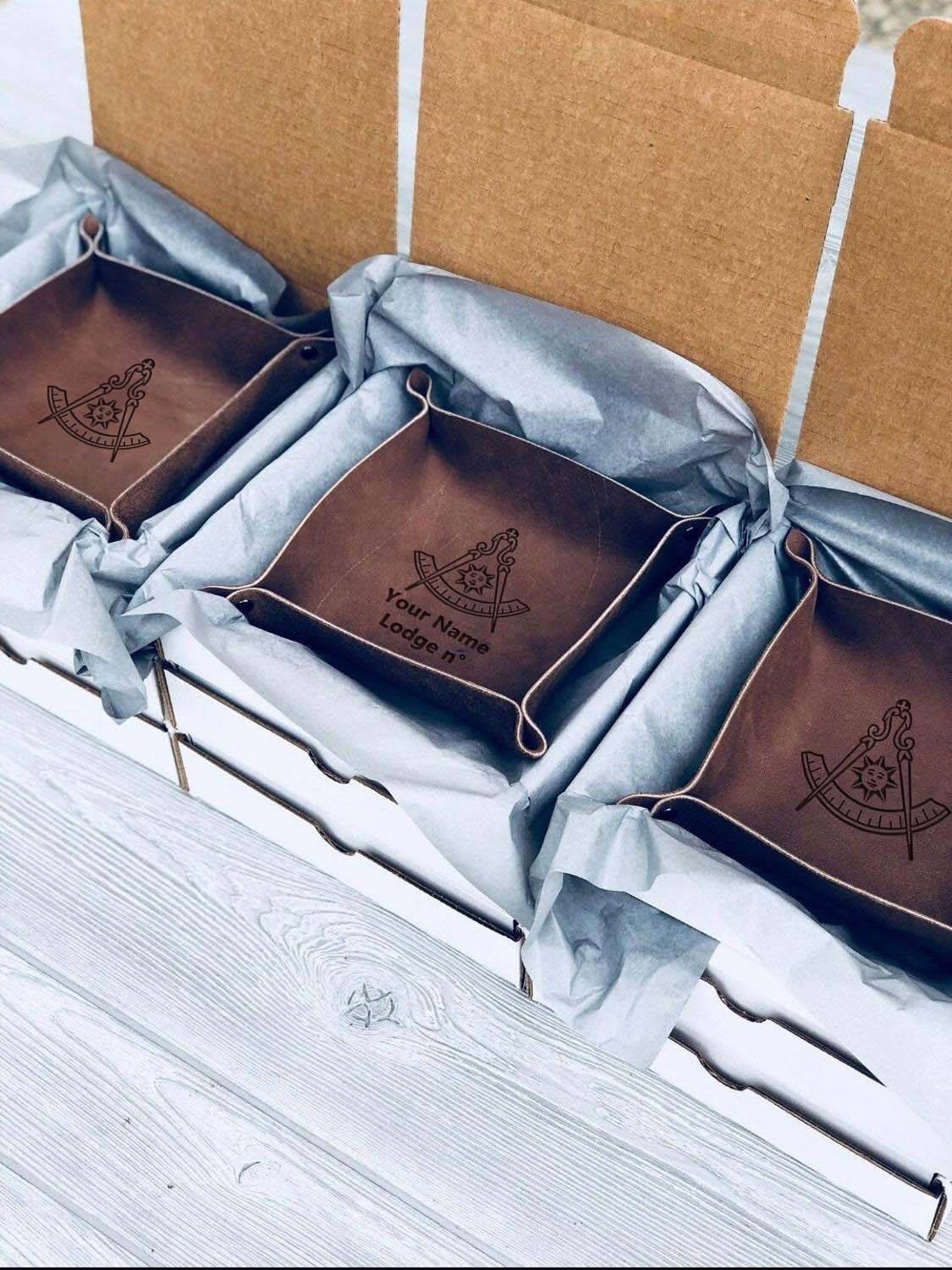 Past Master Blue Lodge California Regulation Valet Tray - Various Colors - Bricks Masons