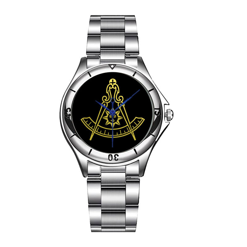 Past Master Blue Lodge California Regulation Wristwatch - Stainless Steel - Bricks Masons