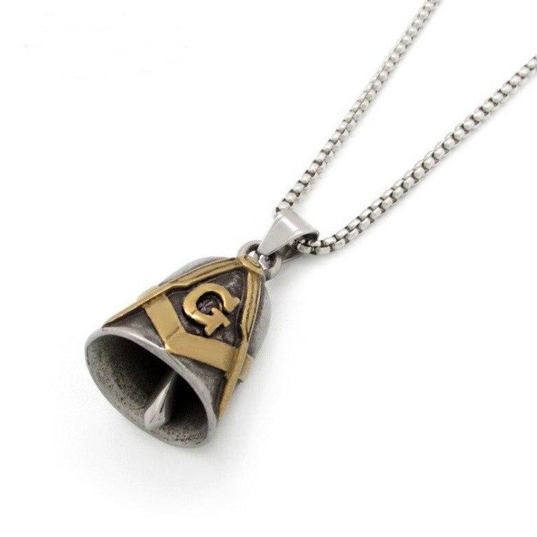 Master Mason Blue Lodge Necklace - Compass & Square G Bell - Bricks Masons