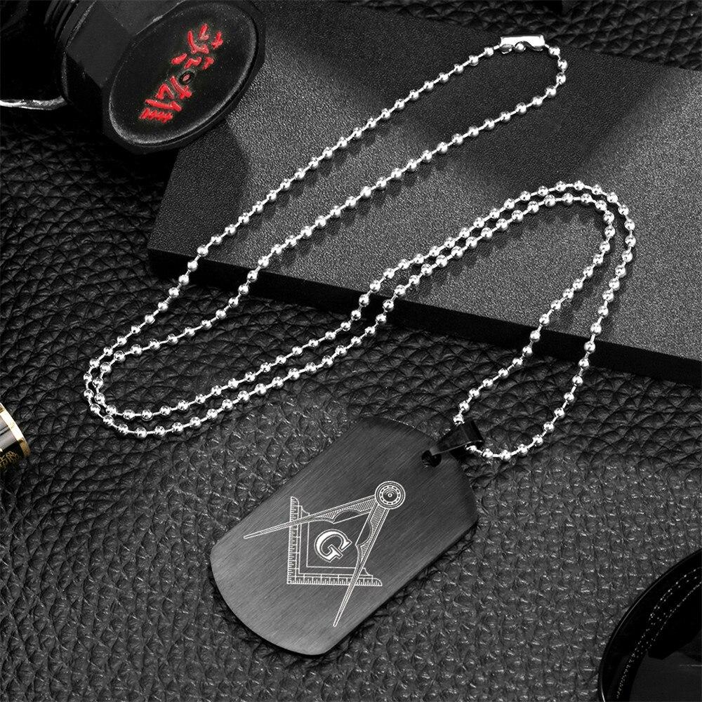 Master Mason Blue Lodge Necklace - Square & Compass G Stainless Steel - Bricks Masons