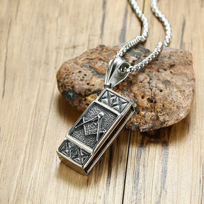 Master Mason Blue Lodge Necklace - Square and Compass G Functional Harmonica - Bricks Masons