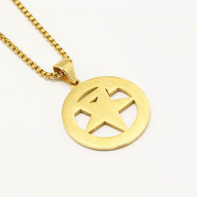 Gold Color Eastern Star Pendant Necklace - Bricks Masons
