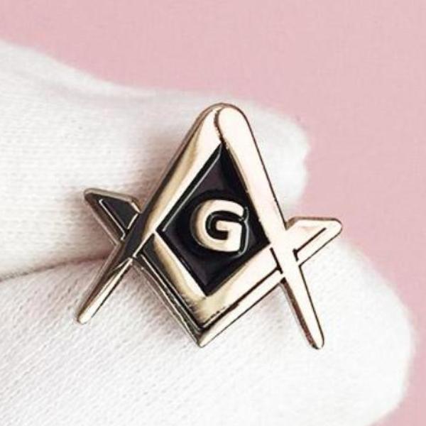 Square and Compass Masonic Lapel Pin G Silver Color - Bricks Masons