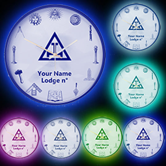 Royal Arch Chapter Clock - Frame with LED - Bricks Masons